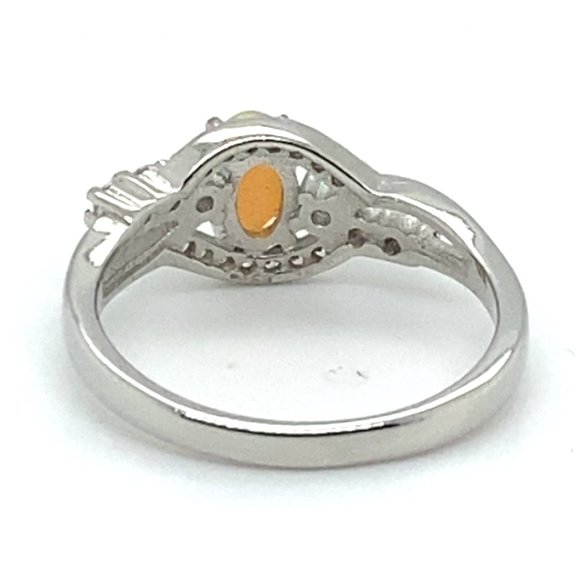 Welo Opal .35ct Platinum Silver Ring - Picture 6 of 7